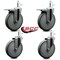 Service Caster 6'' Gray Poly Wheel Swivel 7/16'' Stem Caster Set 2 Total Lock Brake, 4PK SCC-GRTTL20S614-PPUB-716138-2-S-2 - alternate 2